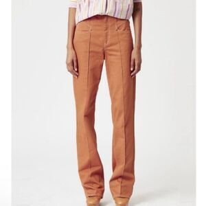 Isabel Marant Lirokae Striped Twill Straight-Leg Pants